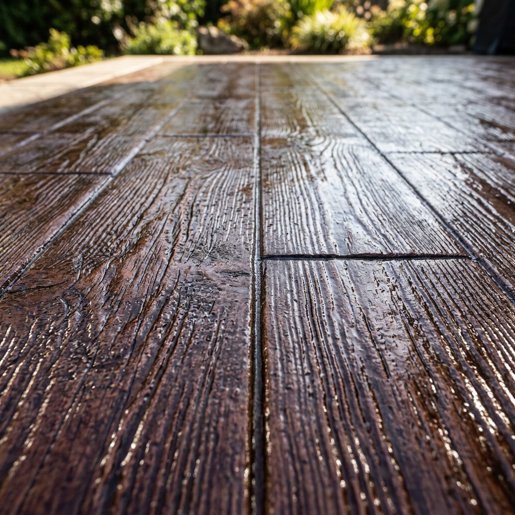 Textura de concreto estampado madera